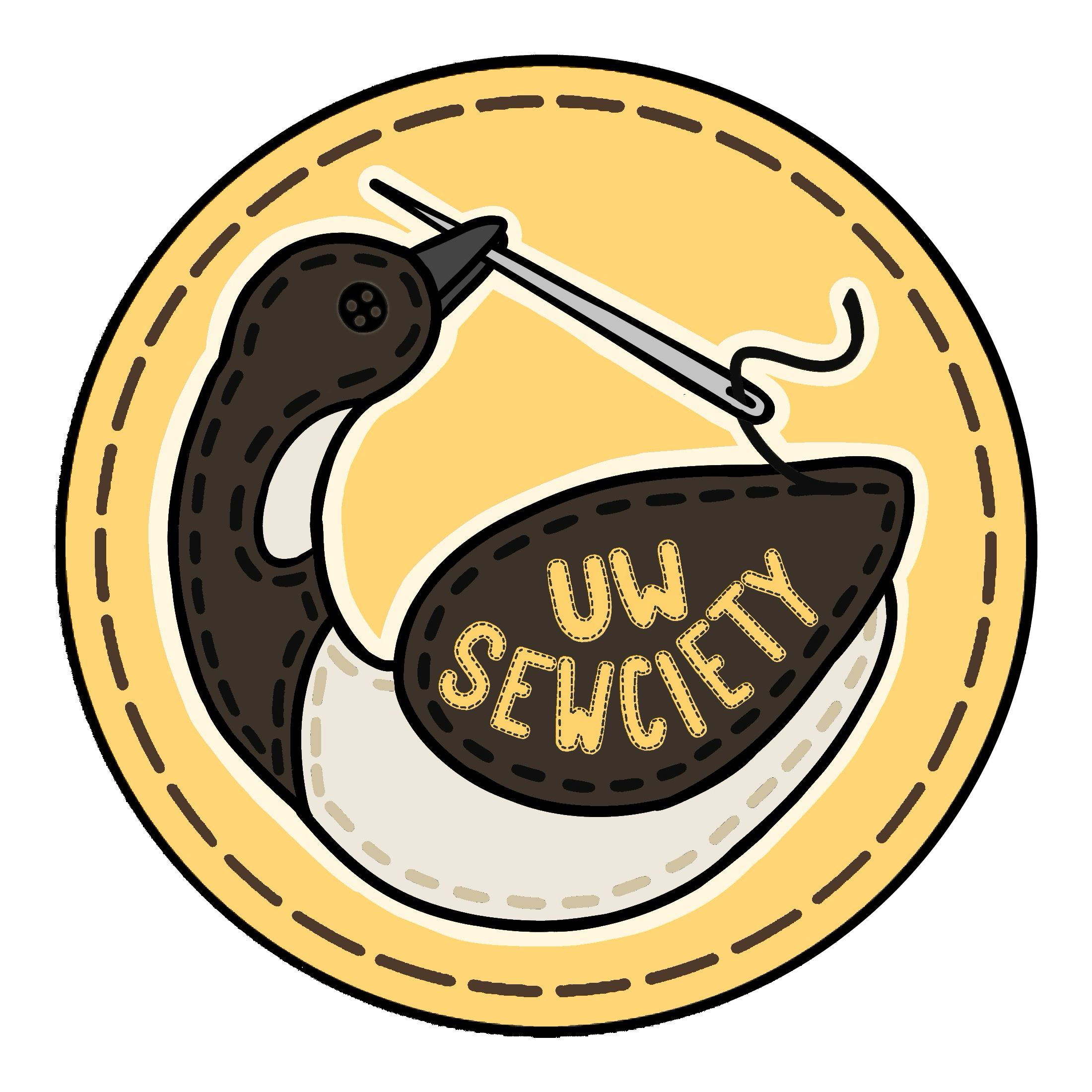 UW Sewciety duck-with-needle mascot